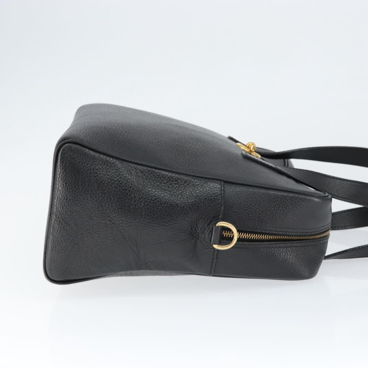 Celine Handbag Leather Black Leather Handbag (Authentic  )