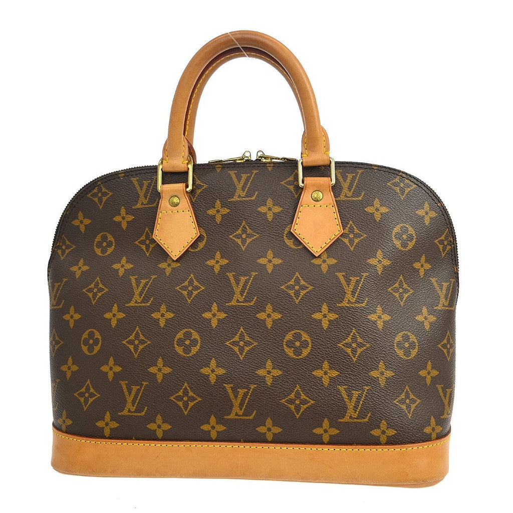 Louis Vuitton Alma Handbag Monogram Canvas Brown Canvas Handbag (Authentic  )