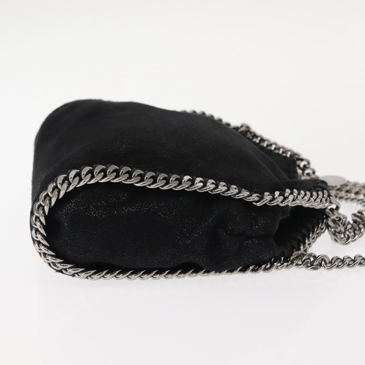 Stella Mccartney Falabella Fold Over Bag Shaggy Deer Black Suede Handbag (Authentic  )
