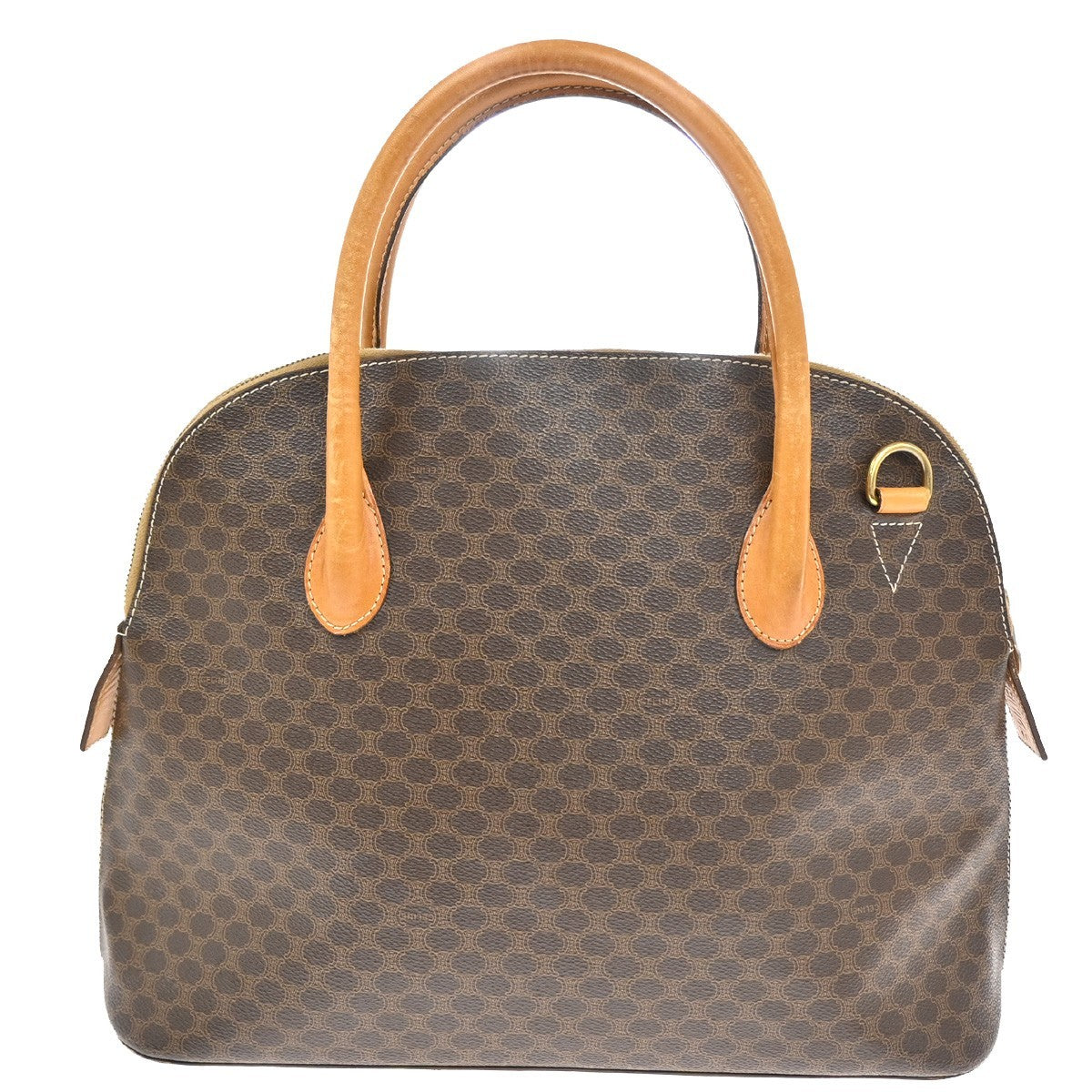 Celine Macadam Handbag Macadam With Leather Brown Pvc Handbag (Authentic  )