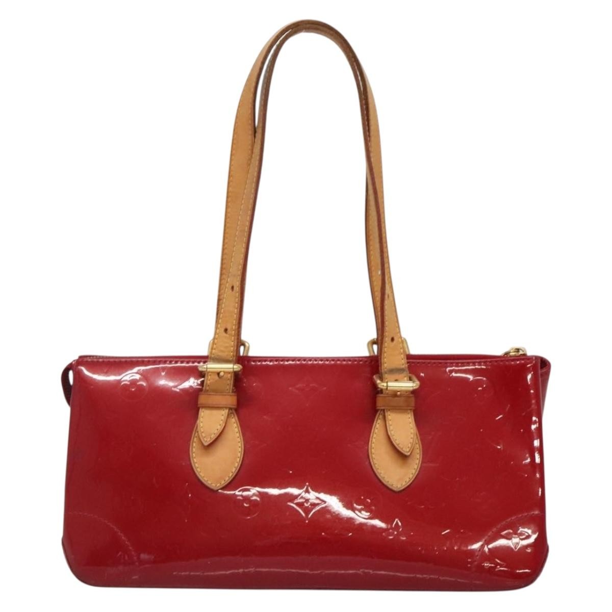 Louis Vuitton Rosewood Avenue Handbag Monogram Vernis Red Patent_Leather Handbag (Authentic  )