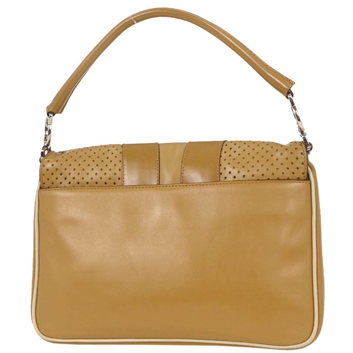Prada Vitello Drive Handbag Leather Brown Leather Handbag (Authentic  )