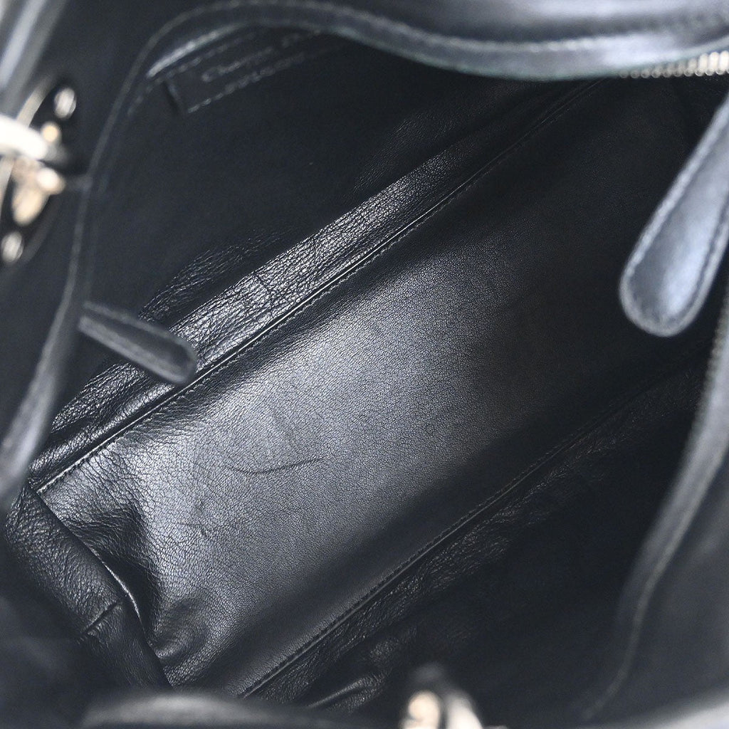 Christian Dior Vintage Lady Dior Bag Cannage Quilt Lambskin Black Leather Handbag (Authentic  )