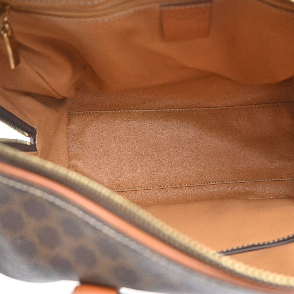 Celine Macadam Handbag Macadam With Leather Brown Pvc Handbag (Authentic  )