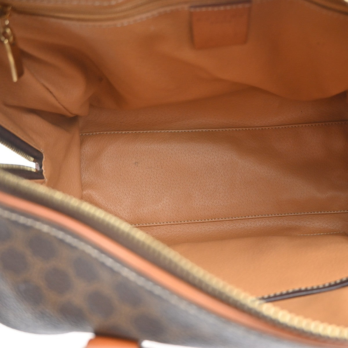 Celine Macadam Handbag Macadam With Leather Brown Pvc Handbag (Authentic  )