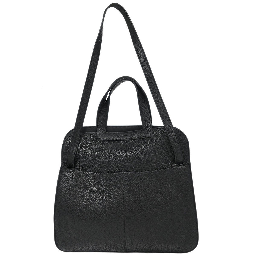 Hermes Halzan Bag Clemence Black Leather Bag (Authentic  )