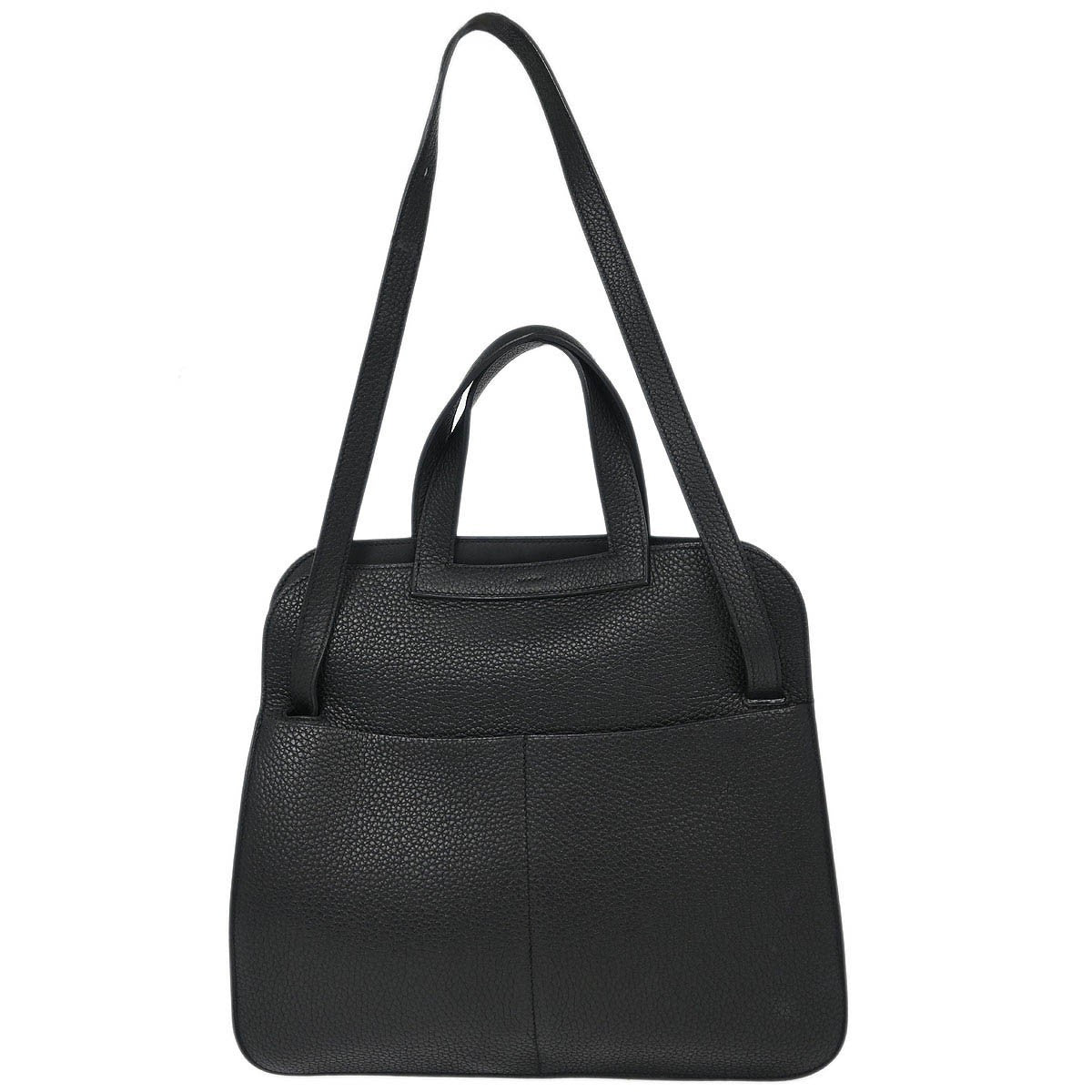Hermes Halzan Bag Clemence Black Leather Bag (Authentic  )