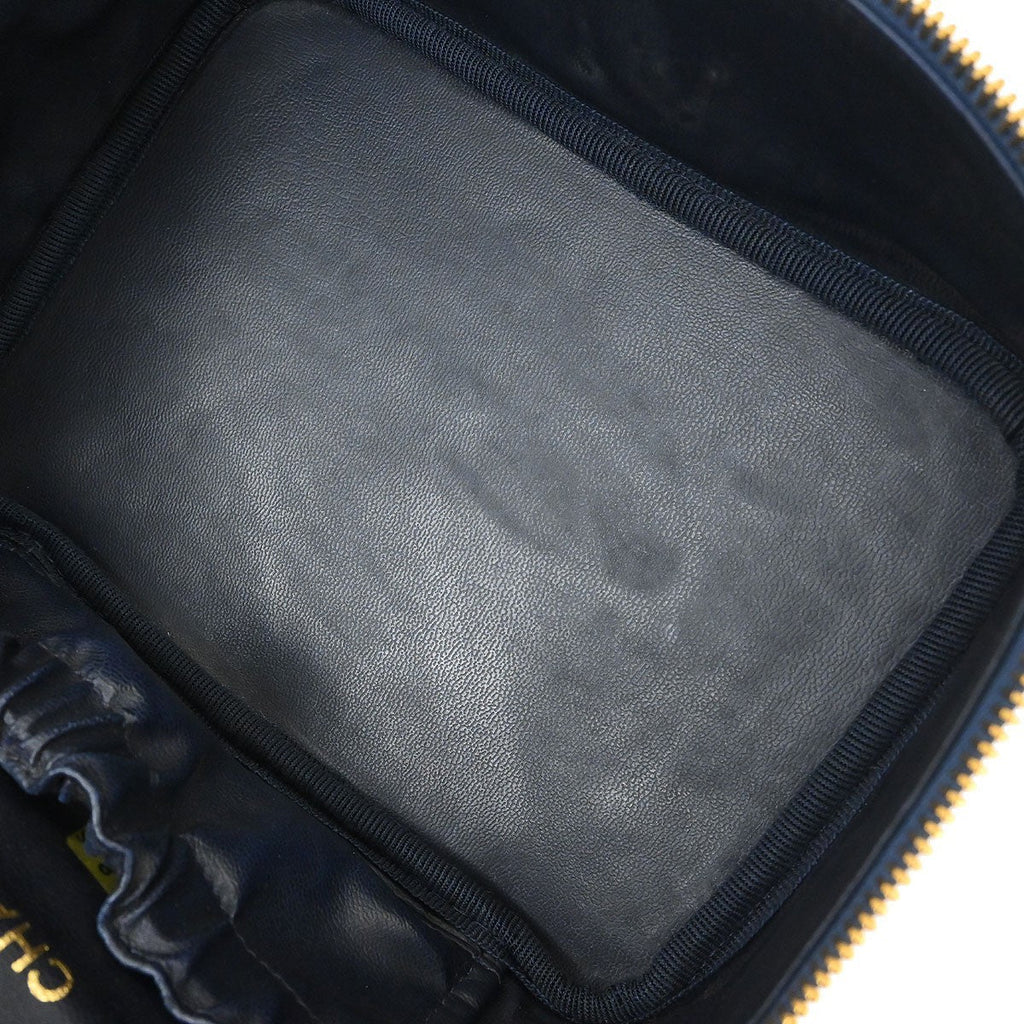 Chanel Vintage Timeless Cosmetic Case Denim Blue Denim_Jeans Handbag (Authentic  )