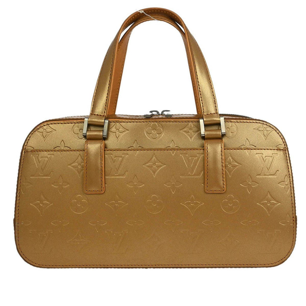 Louis Vuitton Mat Shelton Handbag Monogram Vernis Beige Leather Handbag (Authentic  )