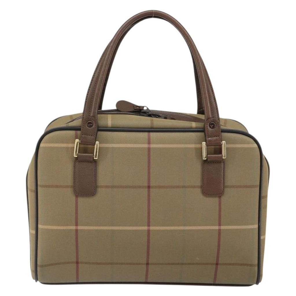 Burberry Nova Check Handbag Nova Check Canvas Brown Canvas Handbag (Authentic  )