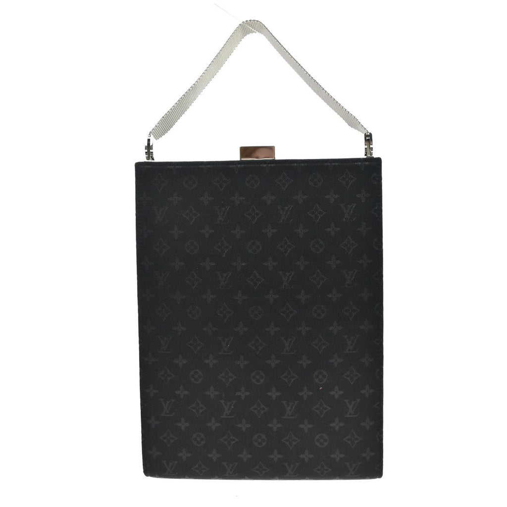 Louis Vuitton Saint Ange Handbag Monogram Satin Black Satin Handbag (Authentic  )