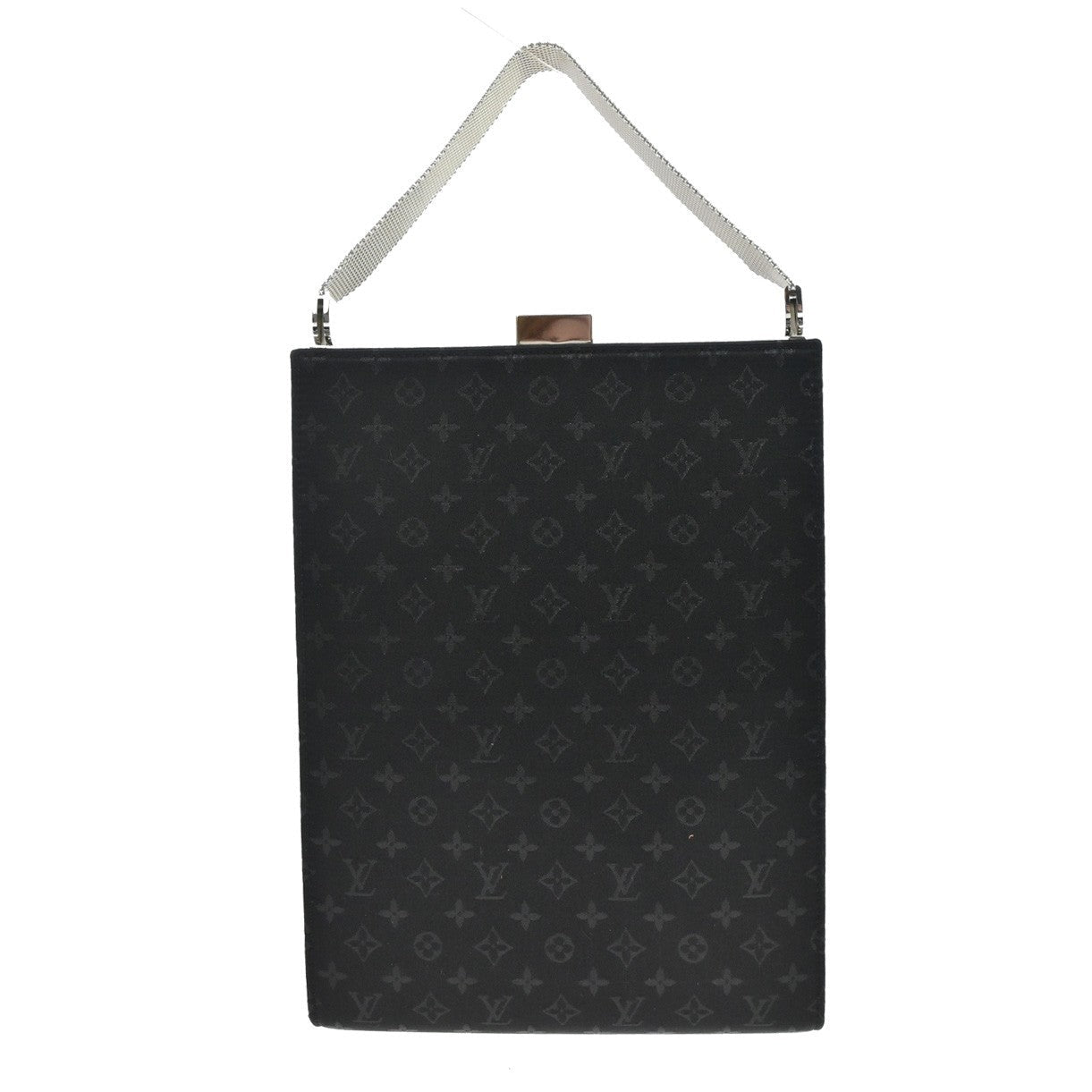 Louis Vuitton Saint Ange Handbag Monogram Satin Black Satin Handbag (Authentic  )