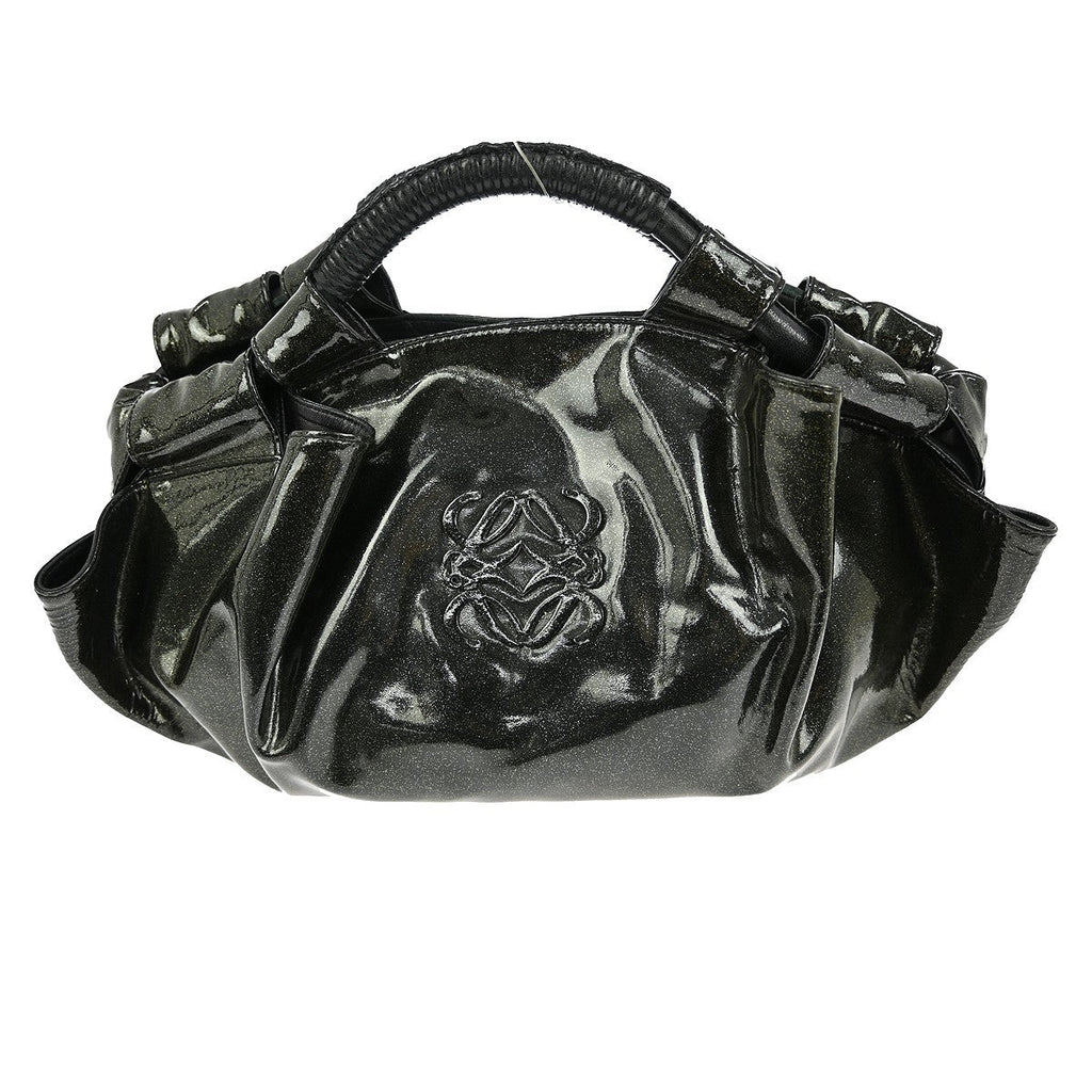 Loewe Anagram Logo Nappa Aire Hand Bag Patent Leather Black Patent_Leather Handbag ( )