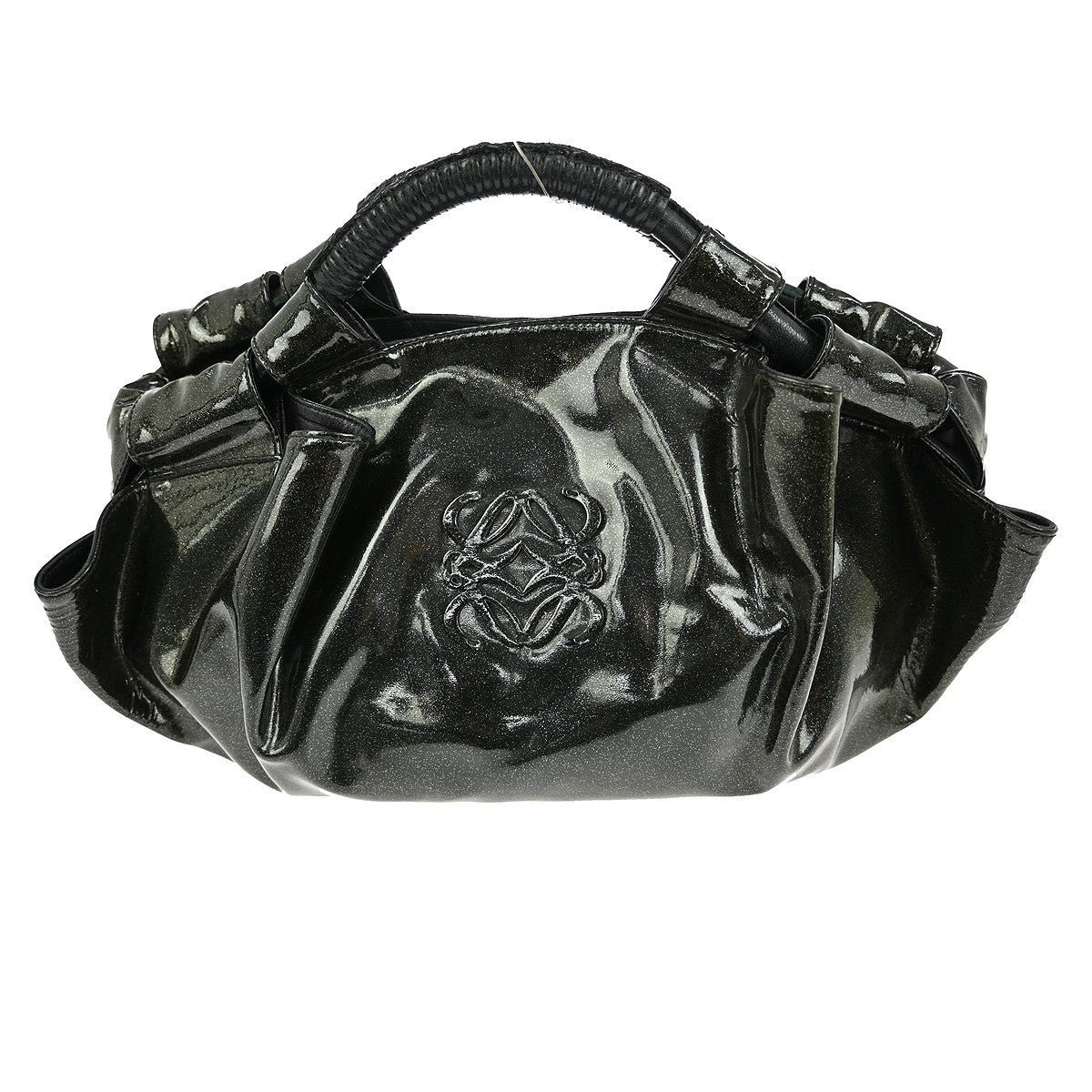 Loewe Anagram Logo Nappa Aire Hand Bag Patent Leather Black Patent_Leather Handbag ( )