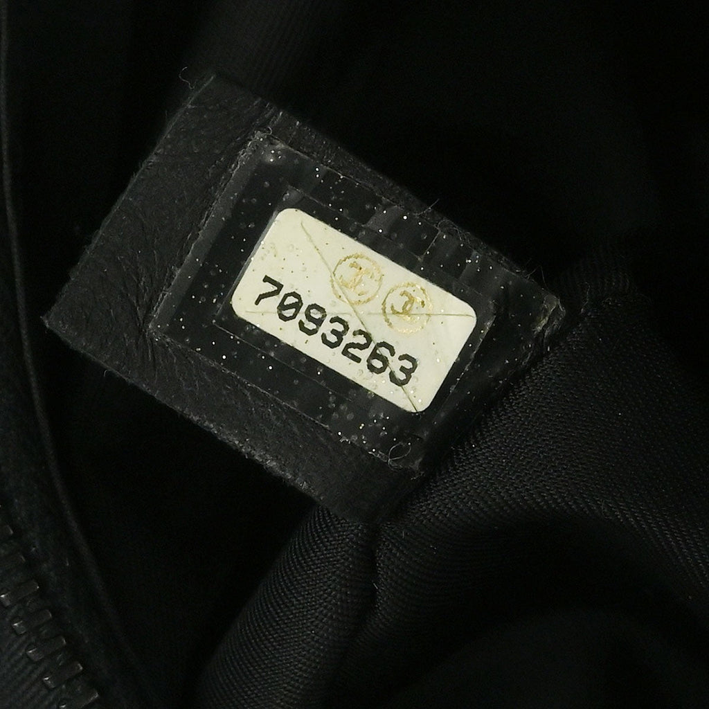 Chanel Travel Line Barrel Bag Nylon Black Nylon Handbag (Authentic  )