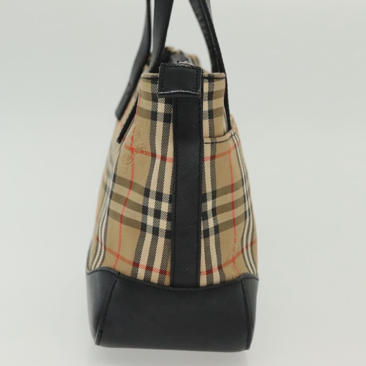 Burberry Nova Handbag Check Pattern Beige Canvas Bag (Authentic  )