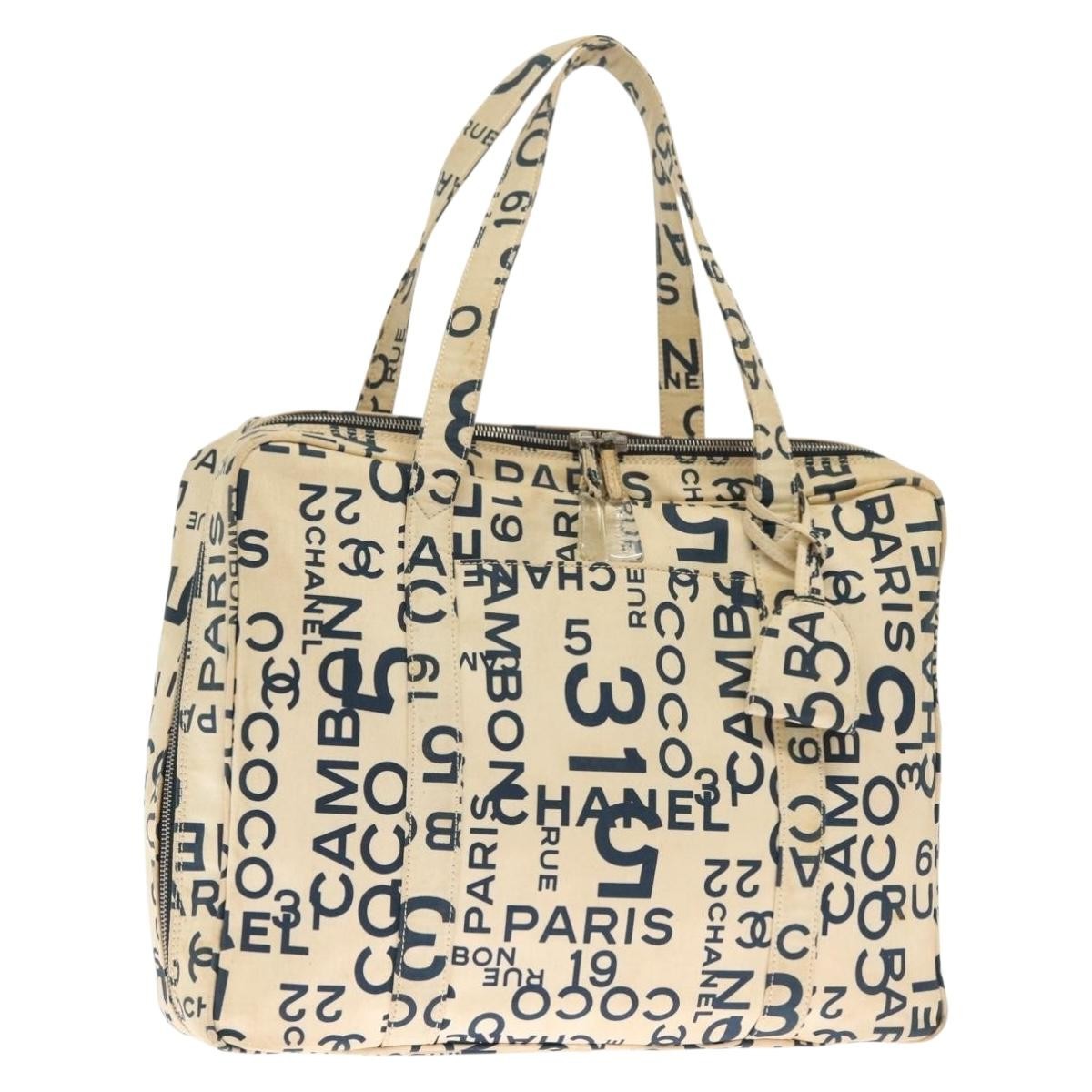 Chanel Cambon Canvas White Canvas Bag (Authentic  )