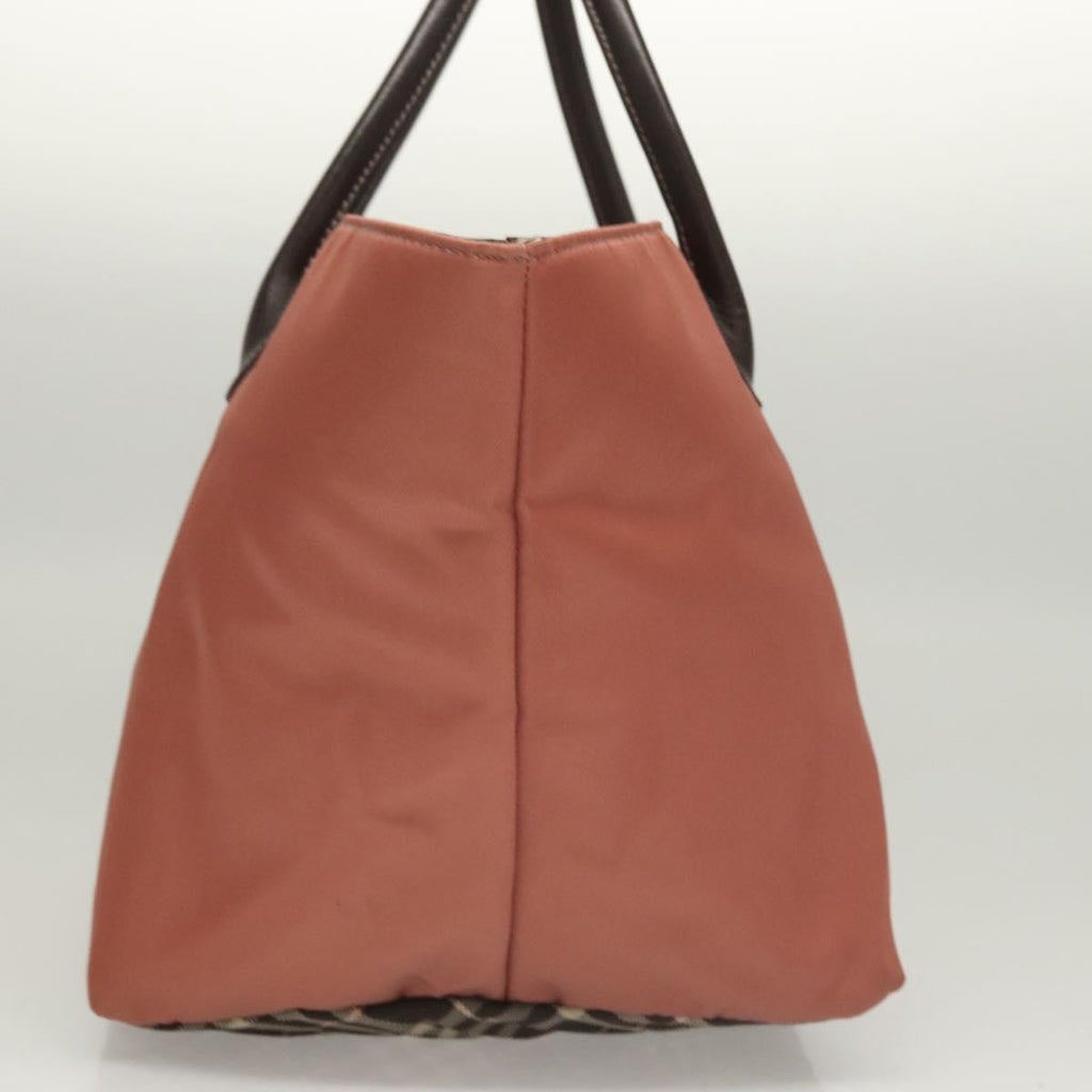 Burberry Nova Check Blue Label Nylon Pink Nylon Handbag (Authentic  )