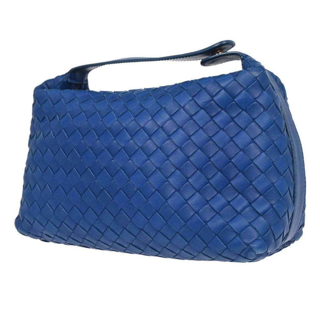 Bottega Veneta Intrecciato Handbag Leather Blue Leather Handbag ( )
