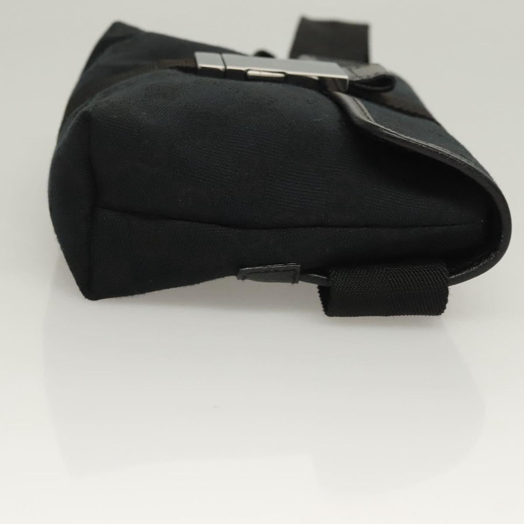 Gucci Buckle Belt Bag Gg Canvas Black Canvas Bag (Authentic  )