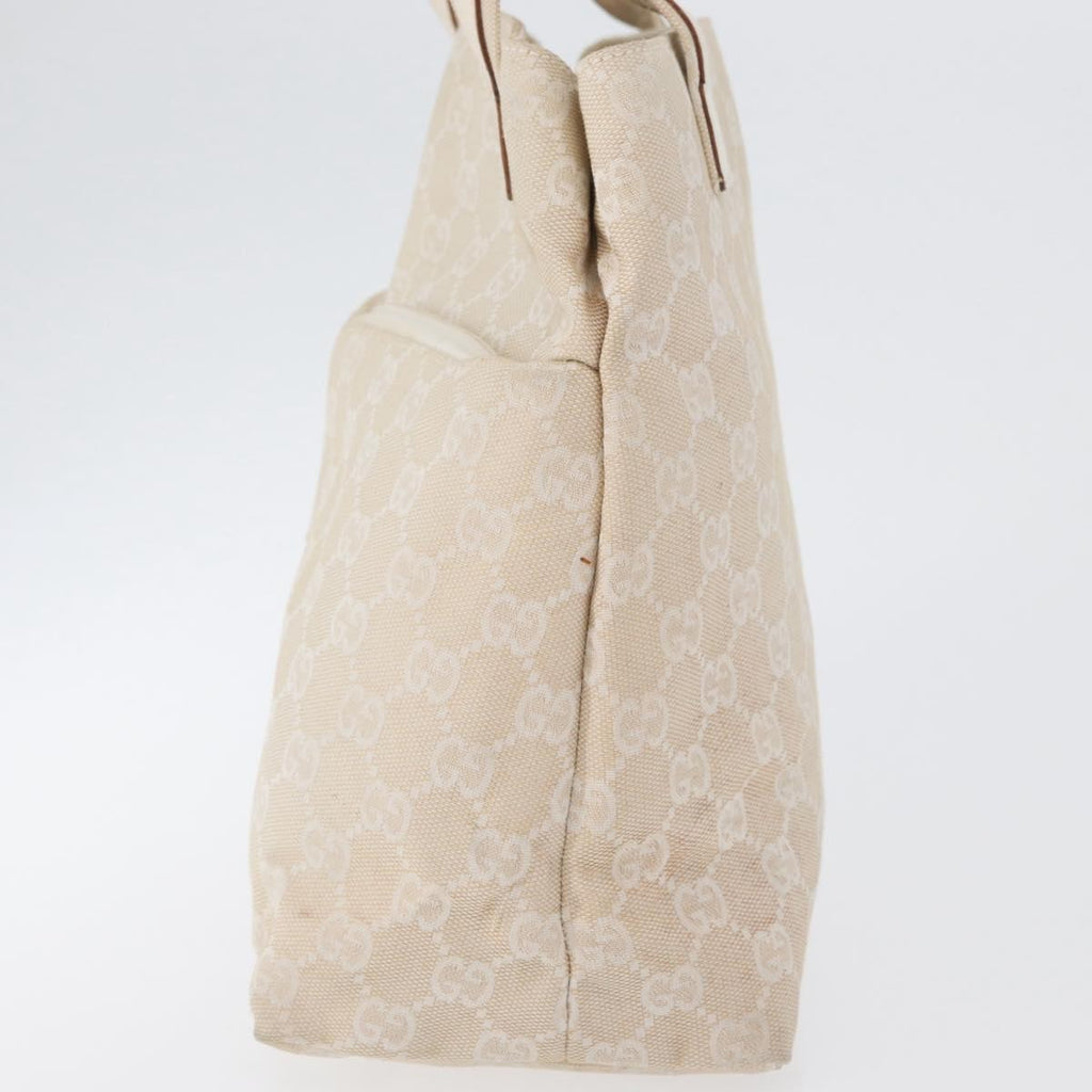 Gucci Double Pocket Tote Gg Canvas Ecru Canvas Handbag (Authentic  )