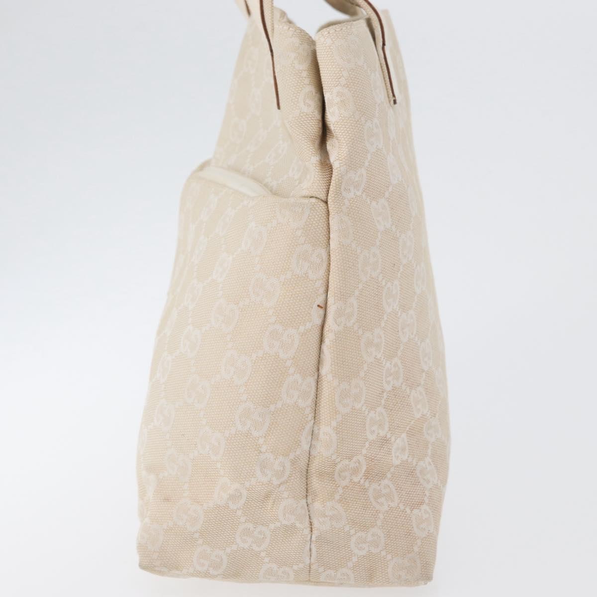 Gucci Double Pocket Tote Gg Canvas Ecru Canvas Handbag (Authentic  )