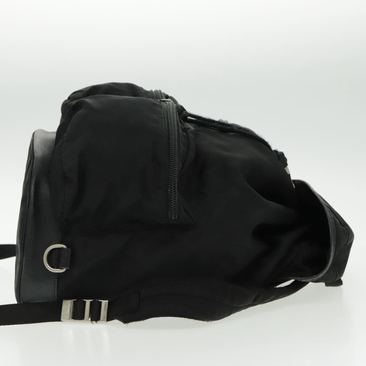 Prada Double Front Pocket Backpack Tessuto Black Nylon Backpack Bag (Authentic  )