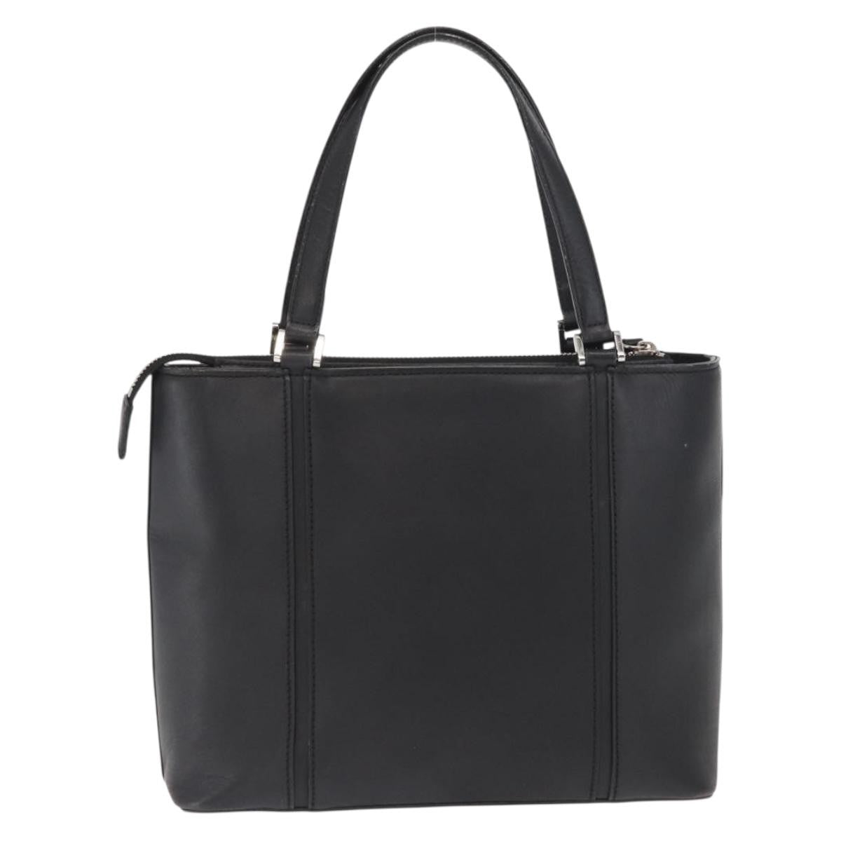 Burberry Vintage Handbag Leather Black Leather Handbag (Authentic  )