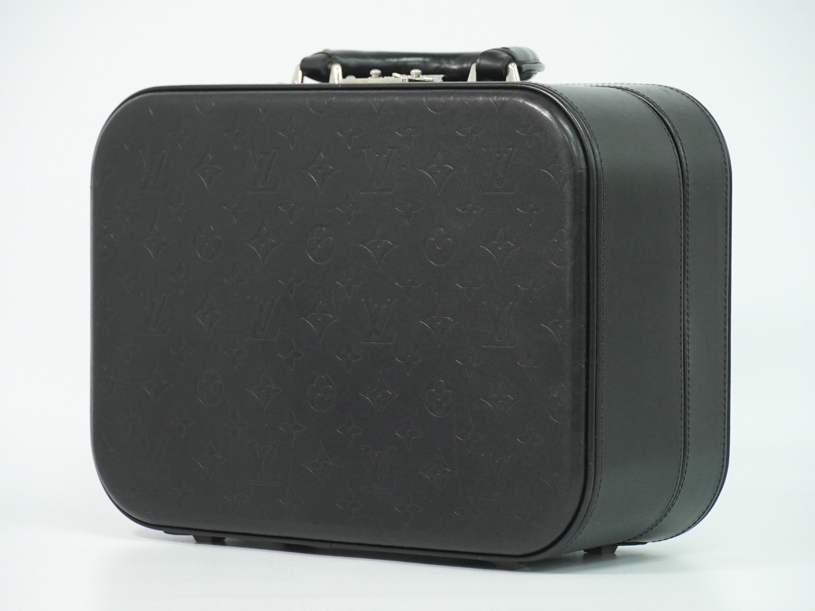 Louis Vuitton Valisette Handbag Monogram Glace Leather Black Patent_Leather Handbag (Authentic  )