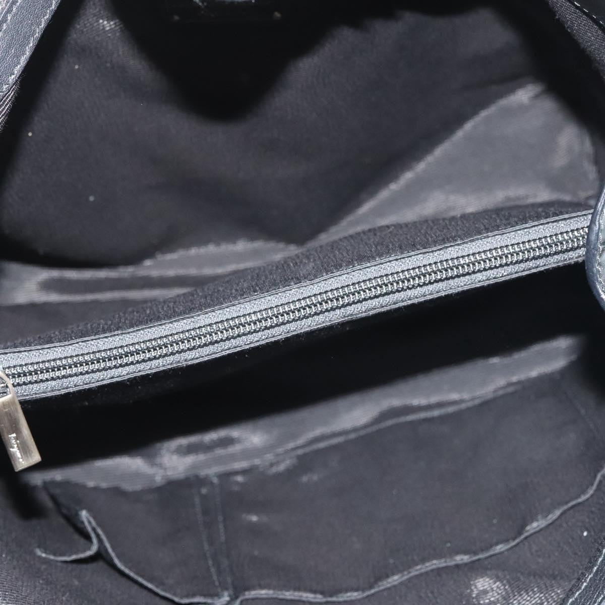 Salvatore Ferragamo Vala Handbag Patent Leather Black Patent_Leather Handbag (Authentic  )