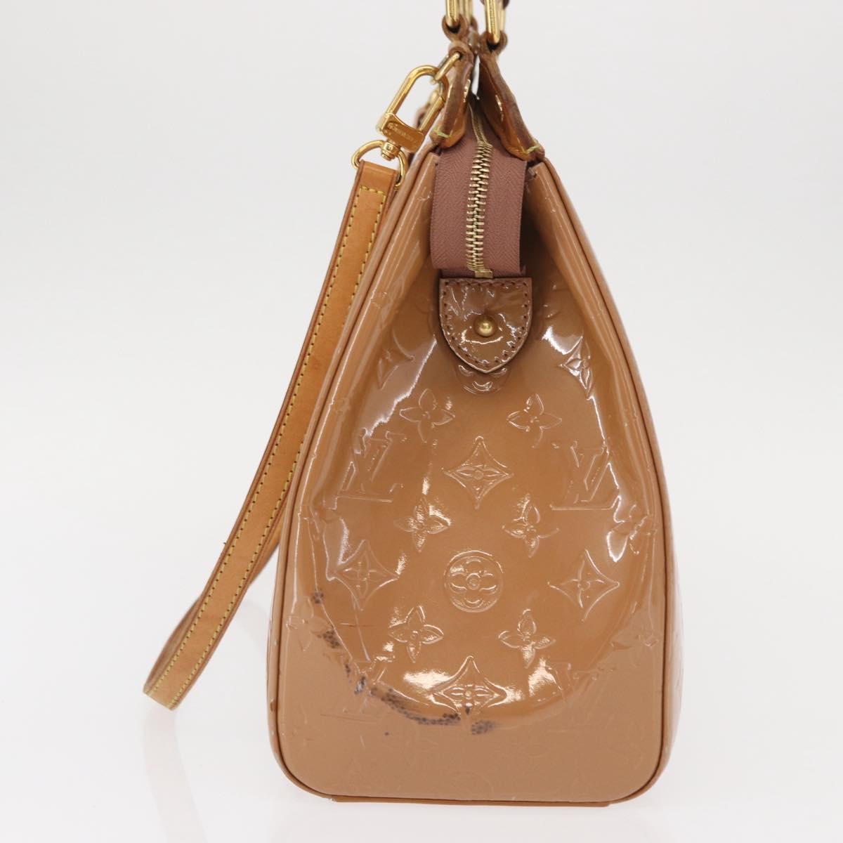 Louis Vuitton Brea Handbag Monogram Vernis Brown Patent_Leather Handbag (Authentic  )