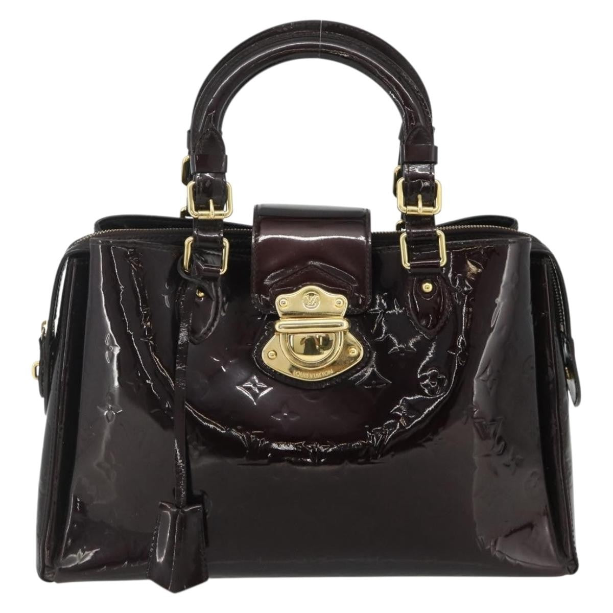 Louis Vuitton Melrose Avenue Handbag Monogram Vernis Burgundy Patent_Leather Handbag ( )