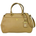 Prada Vintage Handbag Leather Beige Leather Handbag (Authentic  )