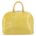 Louis Vuitton Alma Handbag Monogram Vernis Yellow Patent_Leather Handbag (Authentic  )