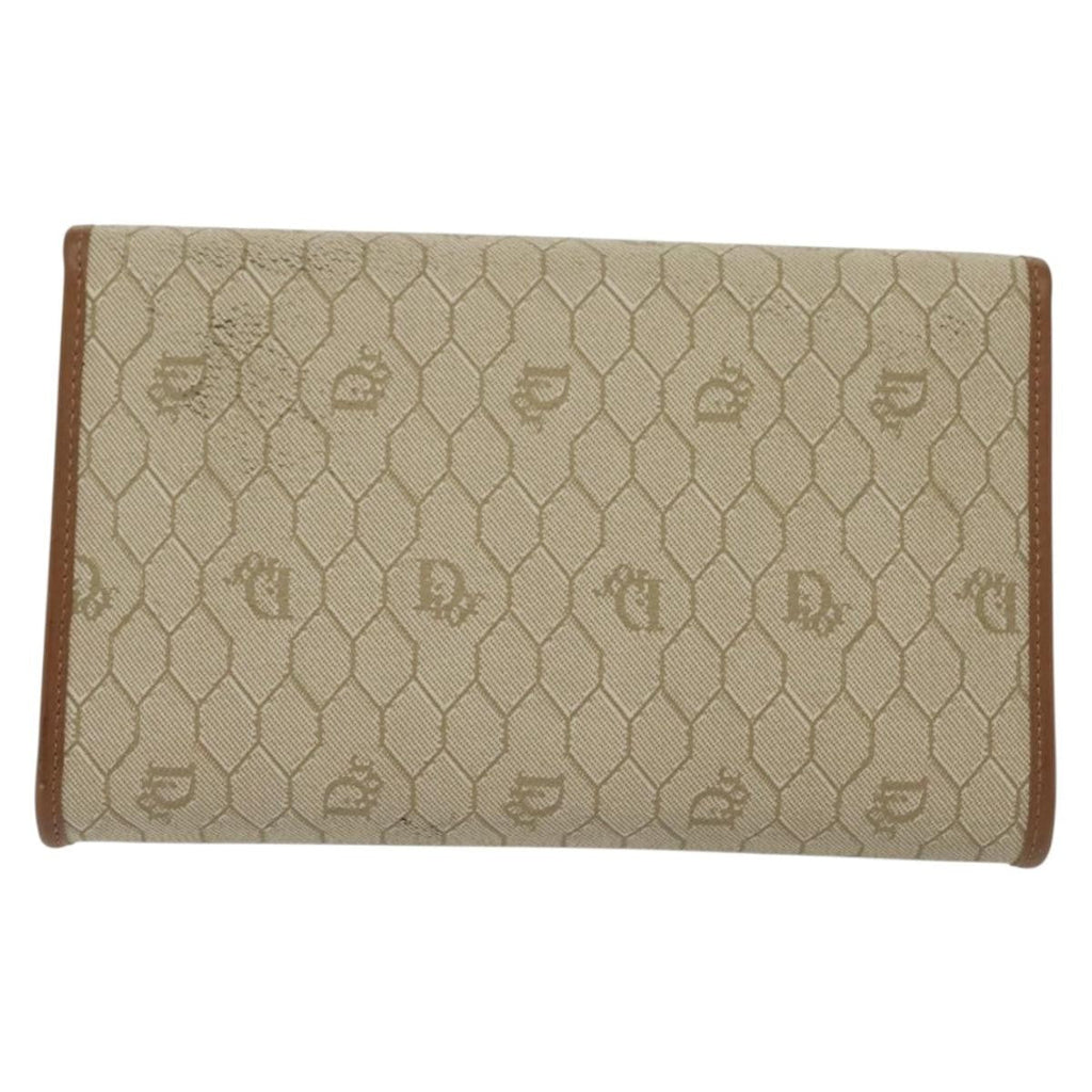 Christian Dior Vintage Honeycomb Chain Canvas Beige Canvas Bag (Authentic  )