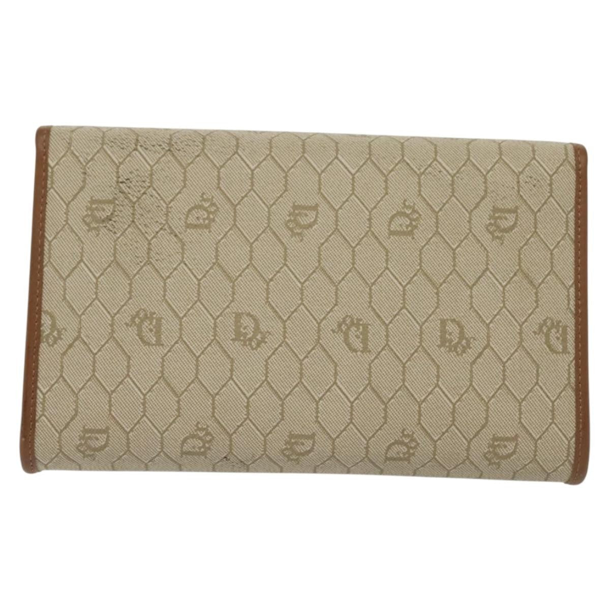Christian Dior Vintage Honeycomb Chain Canvas Beige Canvas Bag (Authentic  )