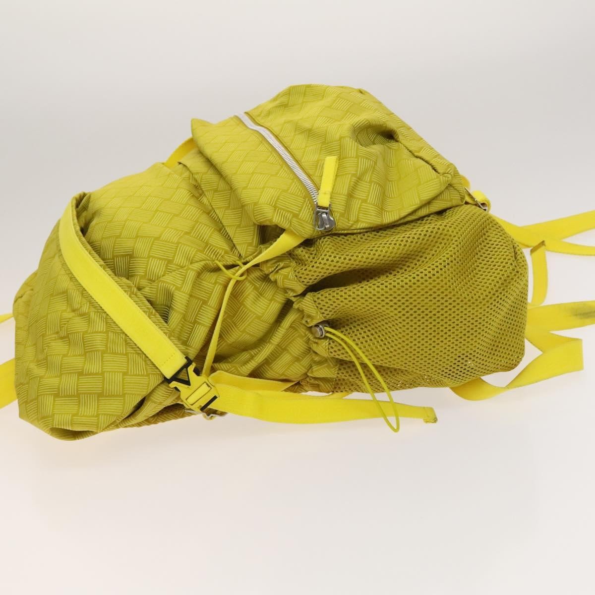 Bottega Veneta Vintage Backpack Nylon Yellow Nylon Backpack Bag (Authentic  )