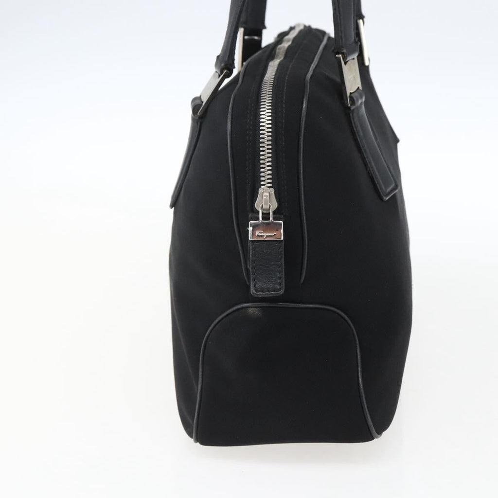 Salvatore Ferragamo Vintage Handbag Nylon Black Nylon Handbag (Authentic  )
