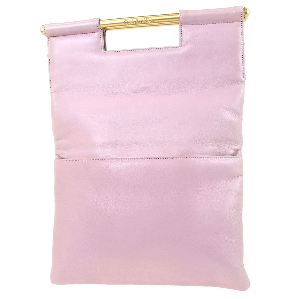 Chanel Chanel Coco Mark Leather Tote Bag Leather Pink Leather Handbag ( )