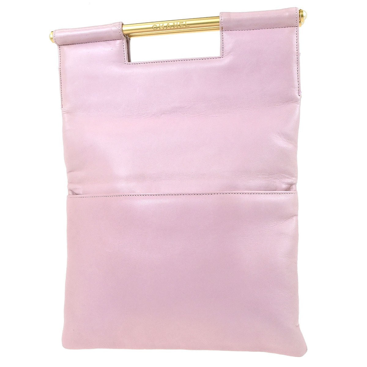 Chanel Chanel Coco Mark Leather Tote Bag Leather Pink Leather Handbag ( )