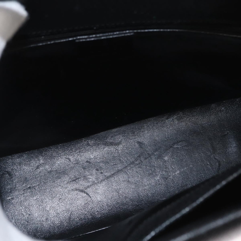 Gucci Vintage Bamboo Handle Bag Leather Black Leather Handbag (Authentic  )