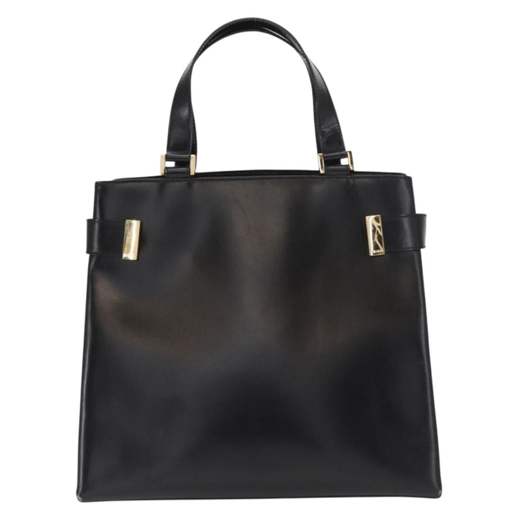 Gucci Vintage Handbag Leather Black Leather Handbag (Authentic  )