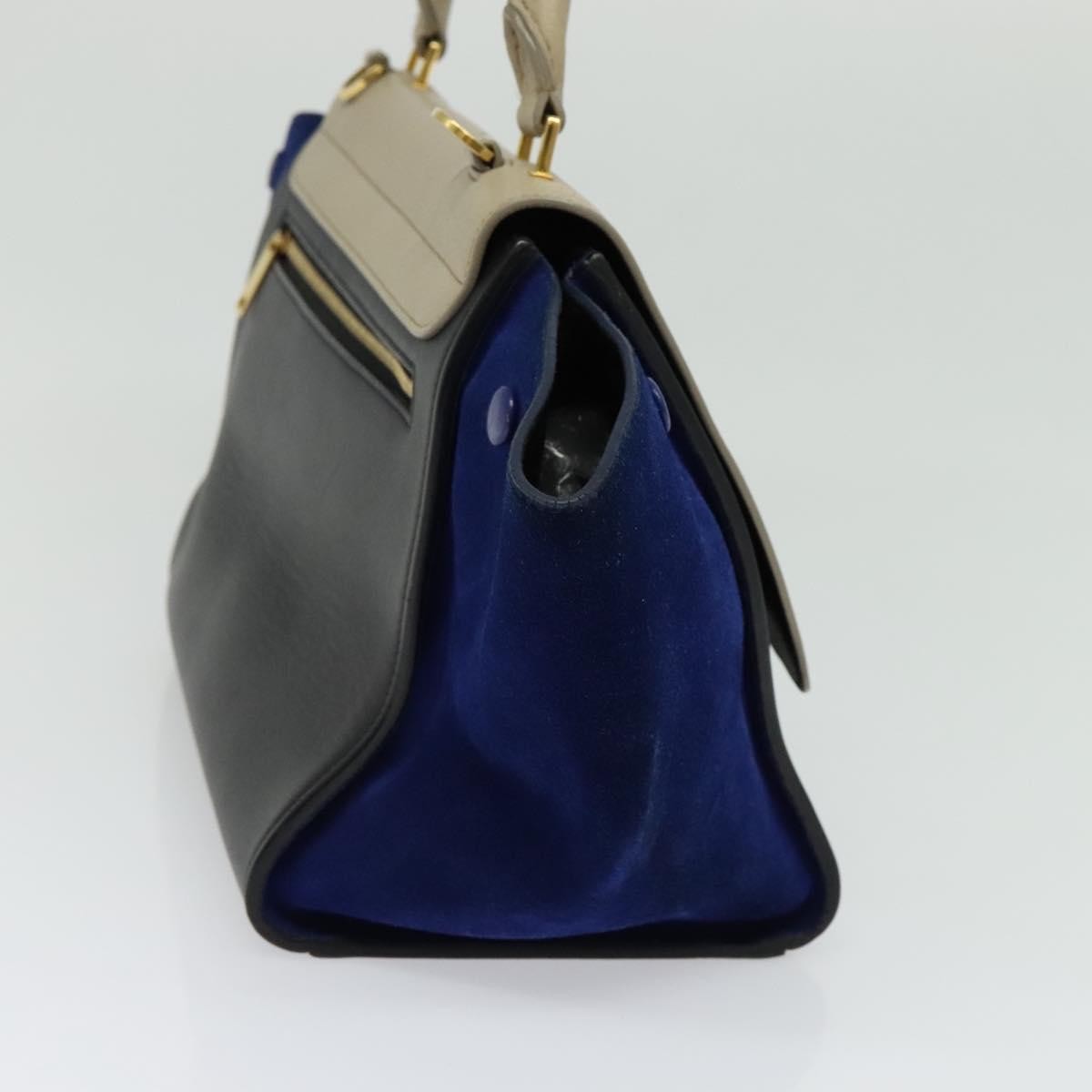 Celine Tricolor Trapeze Bag Leather Beige Leather Handbag (Authentic  )