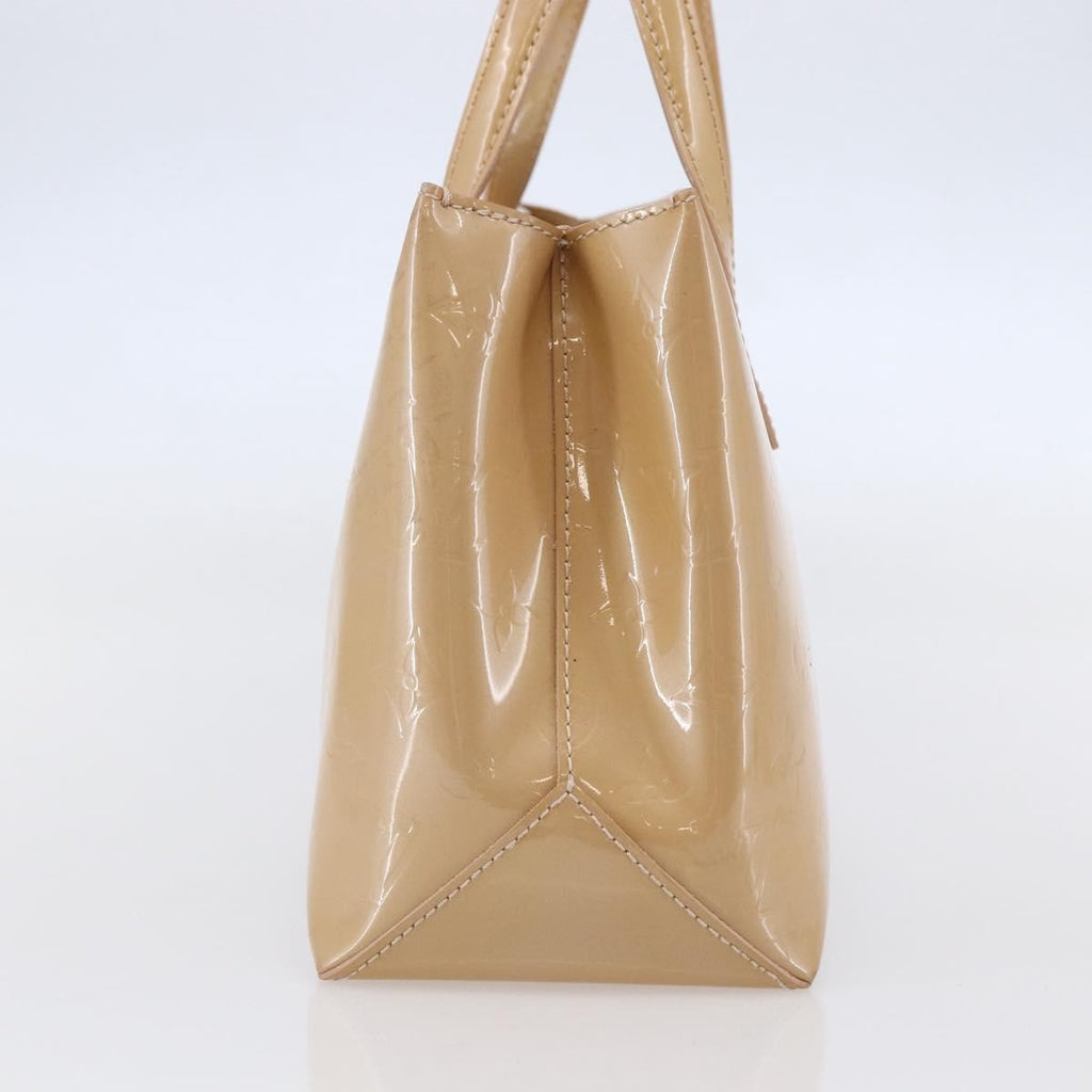 Louis Vuitton Wilshire Handbag Monogram Vernis Beige Patent_Leather Handbag (Authentic  )
