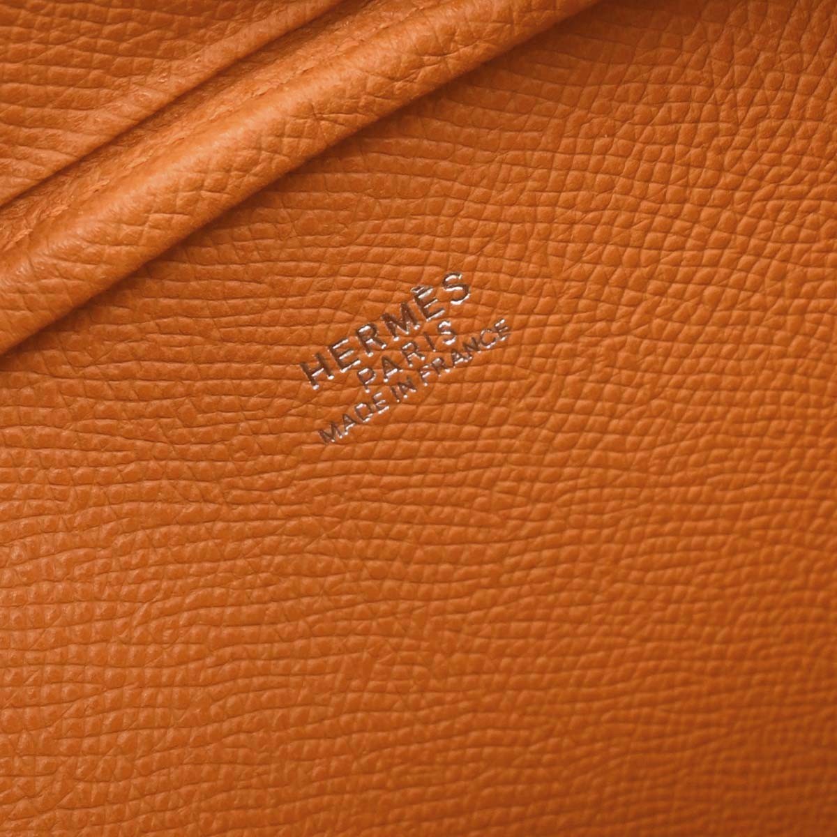 Hermes Plume Bag Epsom Orange Leather Handbag (Authentic  )