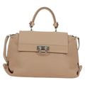 Salvatore Ferragamo Sofia Satchel Grainy Leather Beige Leather Handbag (Authentic  )