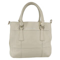 Salvatore Ferragamo Gancini Handbag Leather White Leather Handbag (Authentic  )