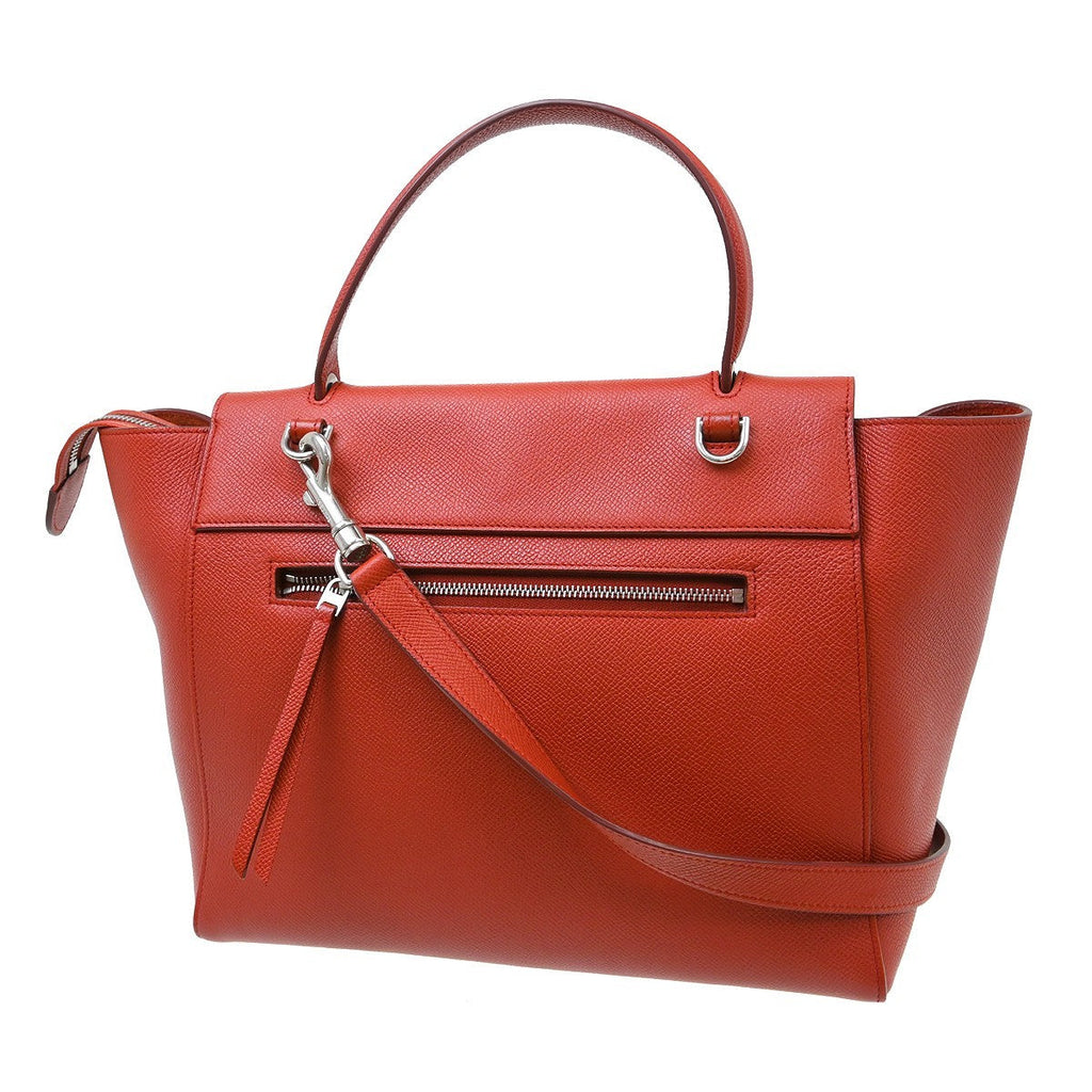Celine Belt Bag Textured Leather Red Leather Handbag ( )