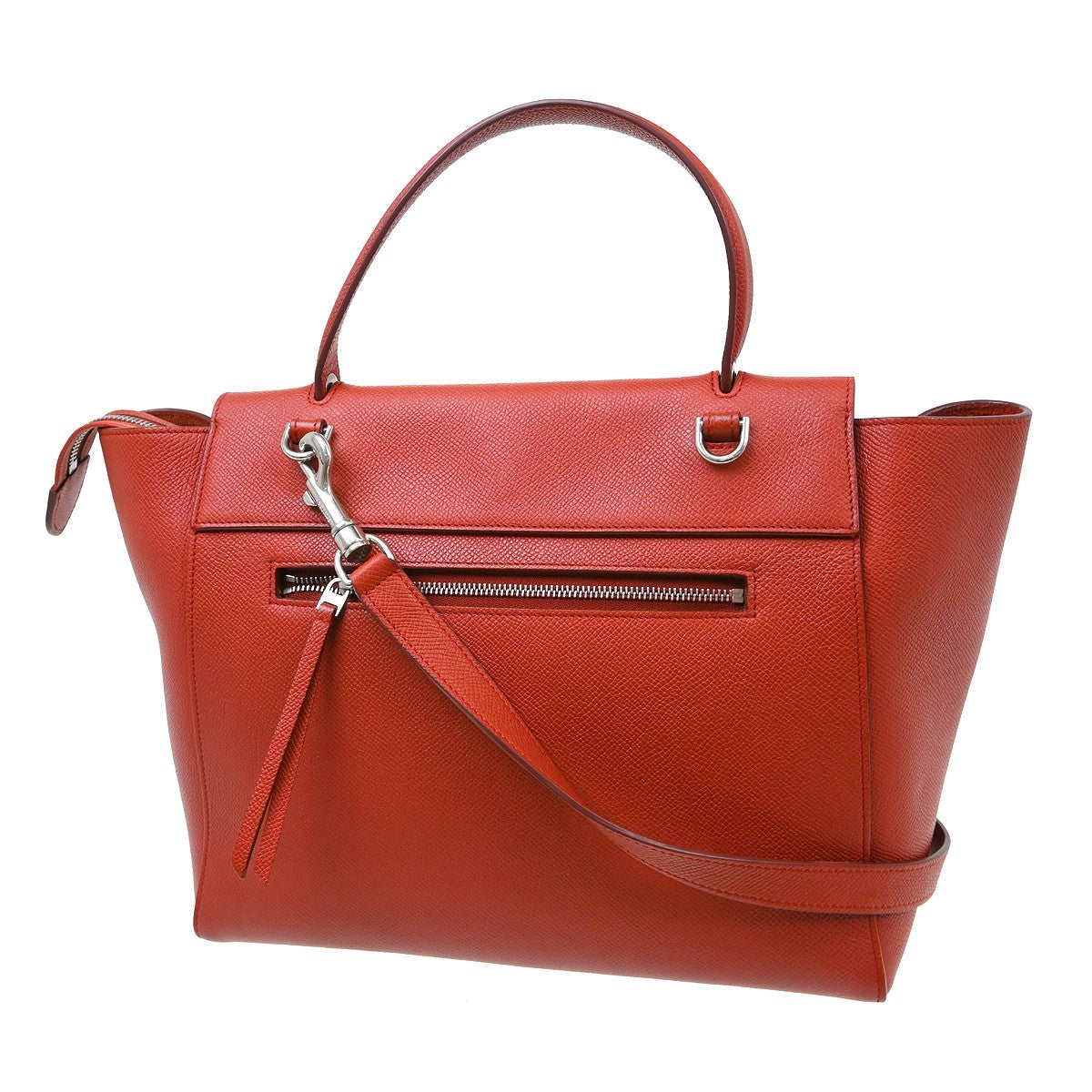 Celine Belt Bag Textured Leather Red Leather Handbag ( )