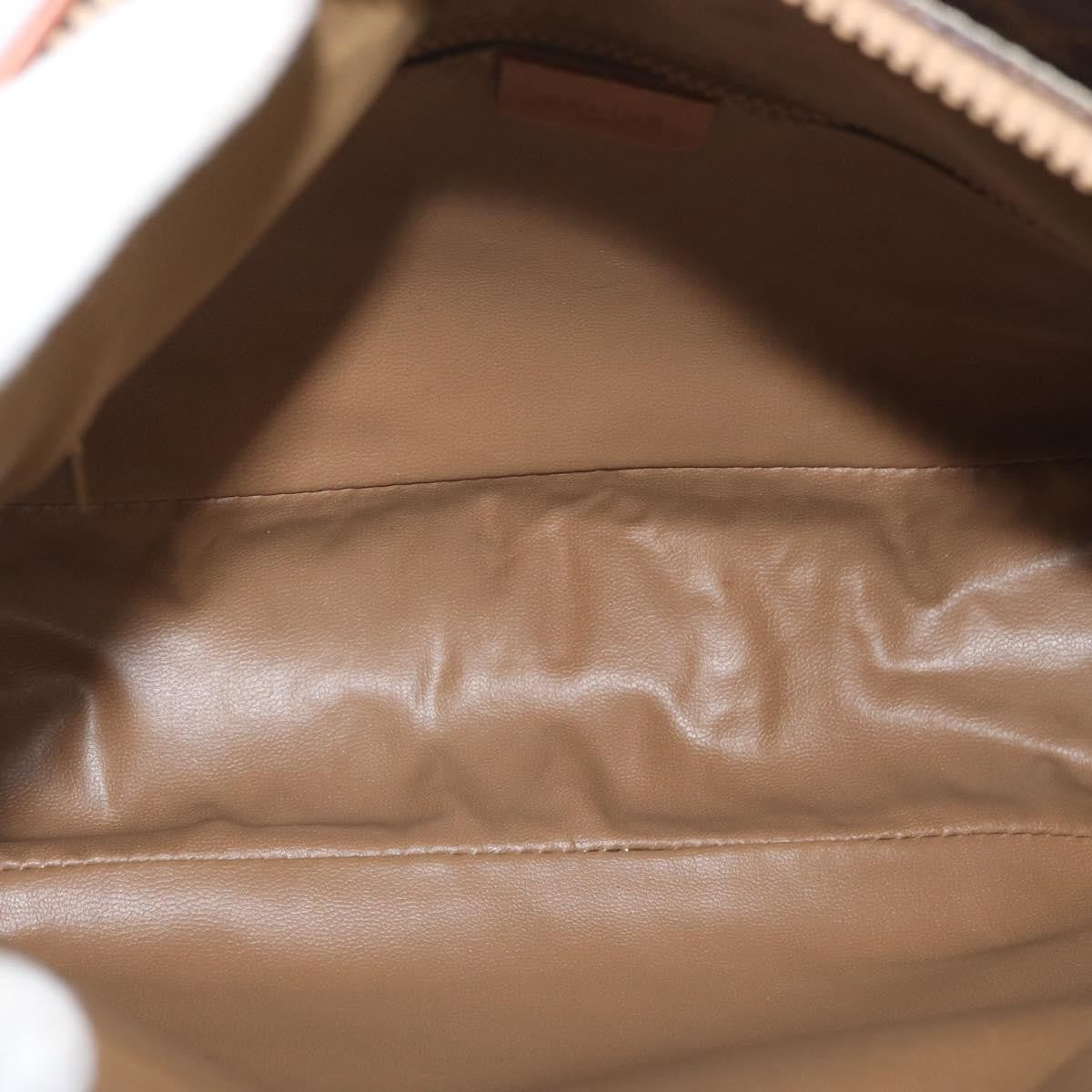 Celine Vintage Macadam Handbag Canvas And Leather Brown Canvas Handbag (Authentic  )